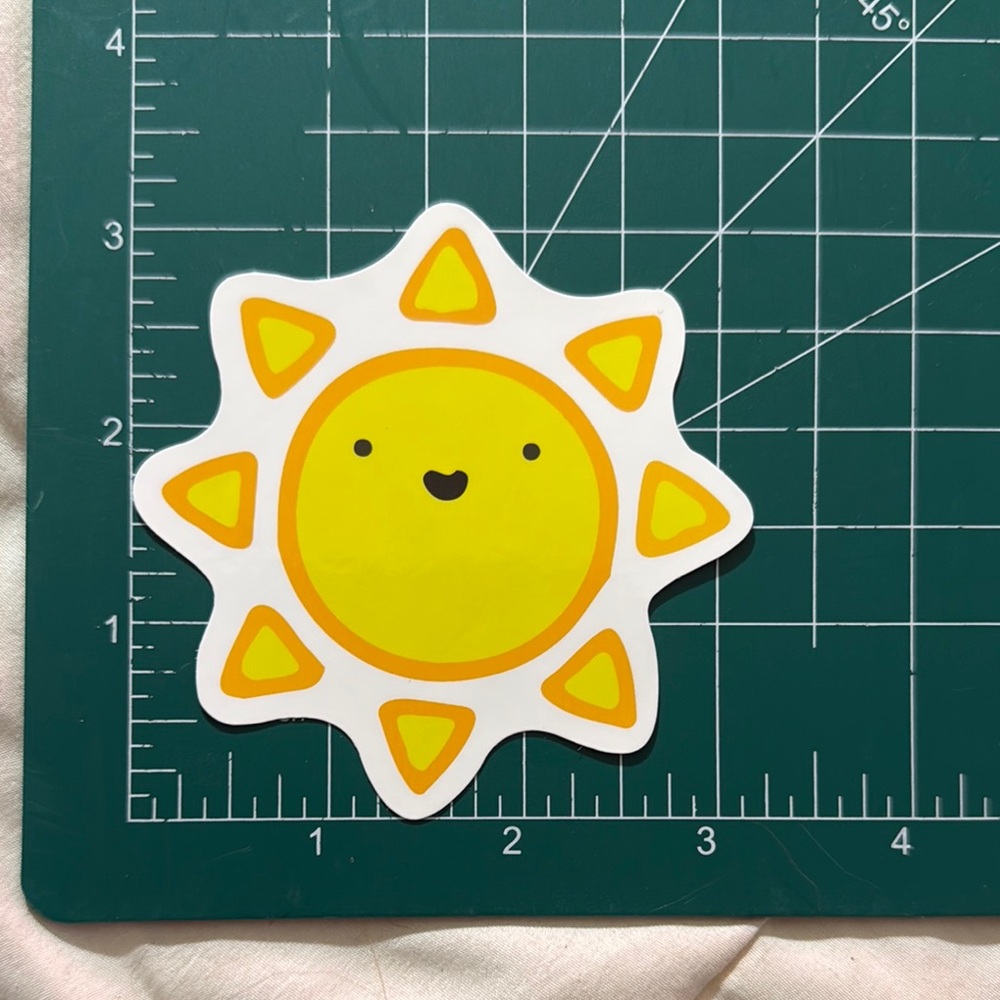 Cute Smiling Sun Waterproof Sticker